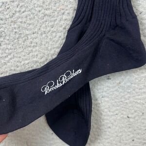 NEW Brooks Brothers Merino Wool Socks Mens 7.5-12 Navy Blue Over The Calf Ribbed